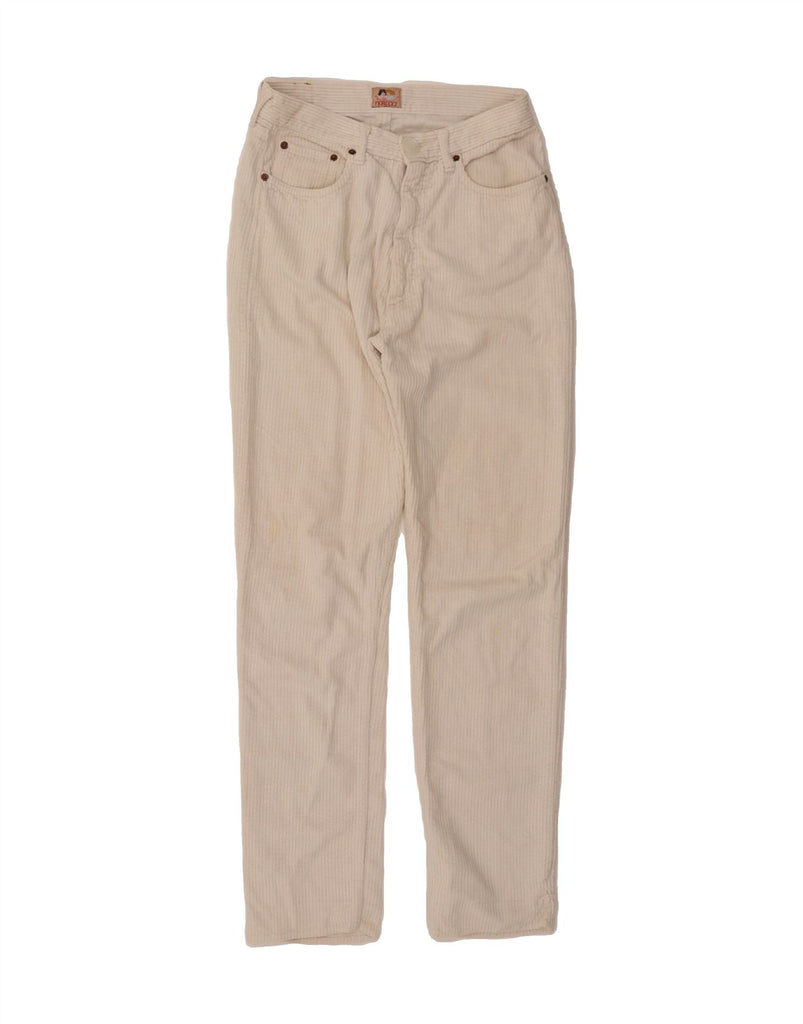 FIORUCCI Womens Slim Corduroy Trousers W30 L30 White Cotton Vintage Fiorucci and Second-Hand Fiorucci from Messina Hembry 