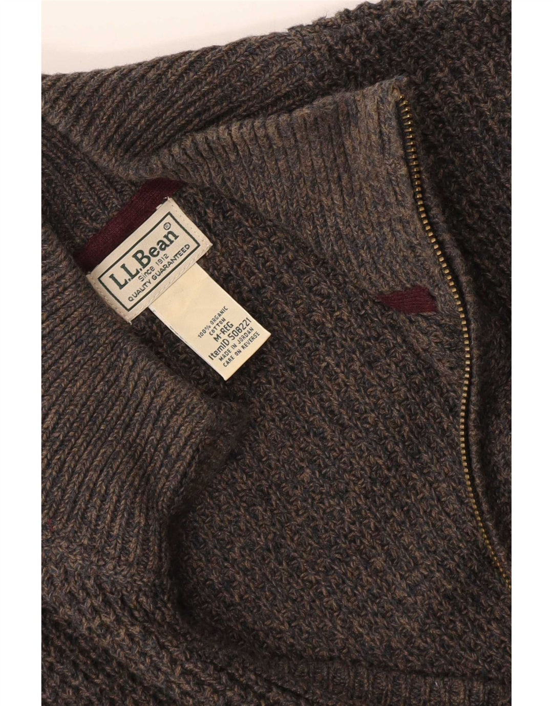 Ανδρικό πουλόβερ ζακέτα L.L.Bean Μεσαίο γκρι βαμβακερό