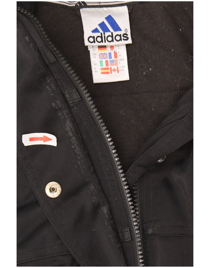 Γυναικεία αθλητική φόρμα ADIDAS Oversized με κουκούλα Top Jacket UK 14 Large Black