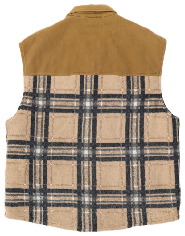 Colmar Mens Ten Yards Fleece Gilet IT 54 Large Beige Check