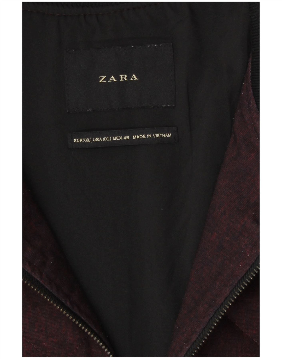 Zara Ανδρικό καπιτονέ Bomber Jacket UK 44 2XL Βουργουνδίας