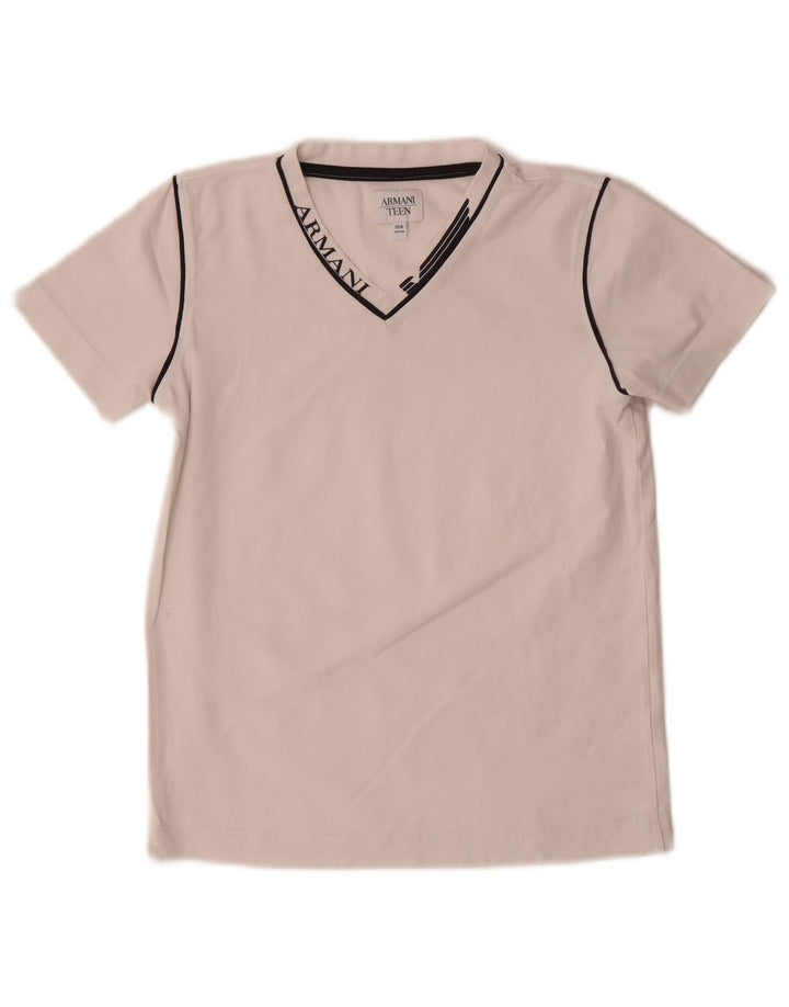 Armani Boys Graphic T-Shirt Top 9-10 Years Λευκό