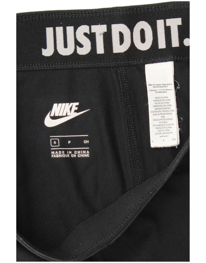 Γυναικεία γραφικά κολάν Nike UK 10 μικρά βαμβακερά μαύρα