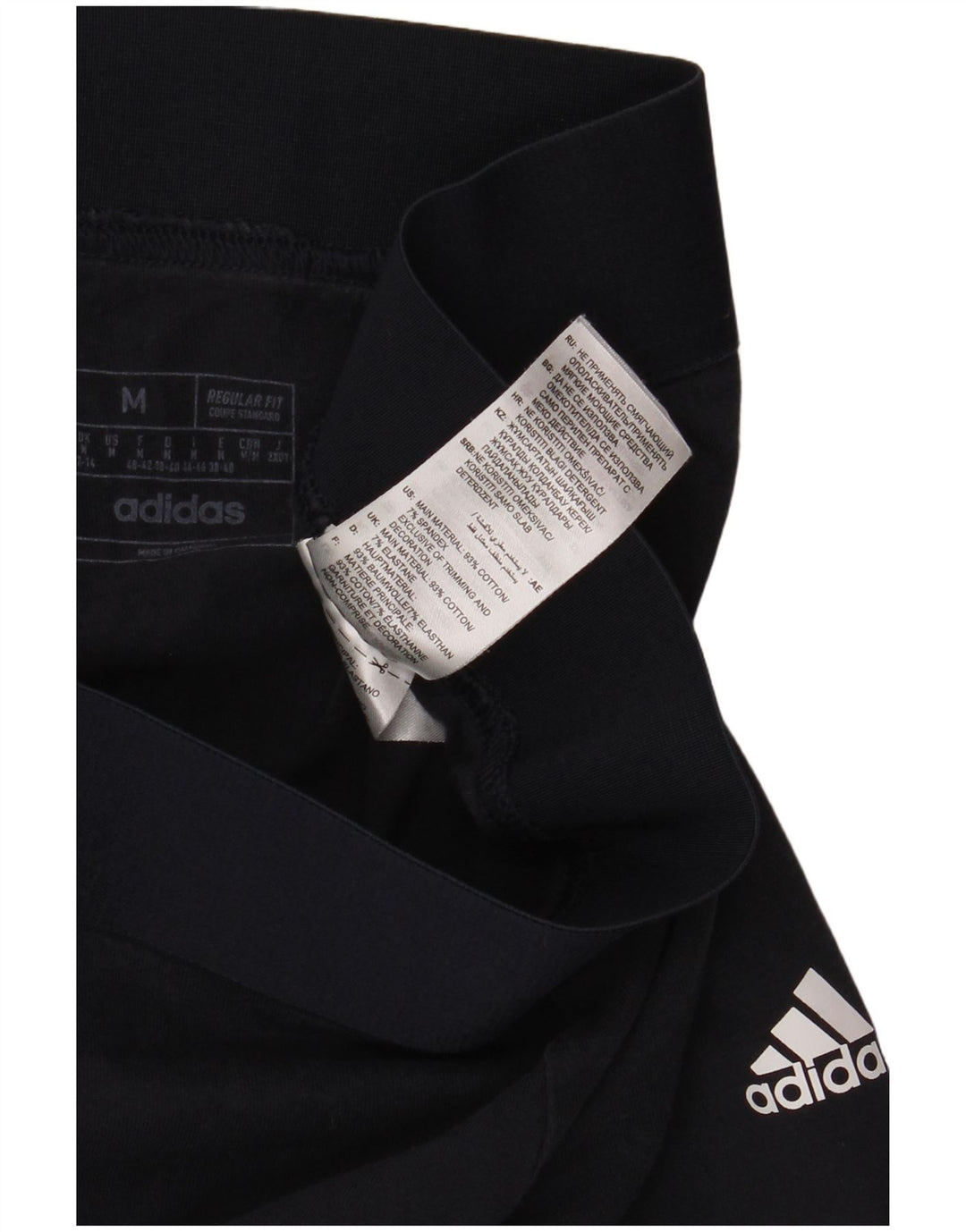Γυναικείο κολάν Adidas Regular Fit UK 12/14 μεσαίο μαύρο βαμβακερό