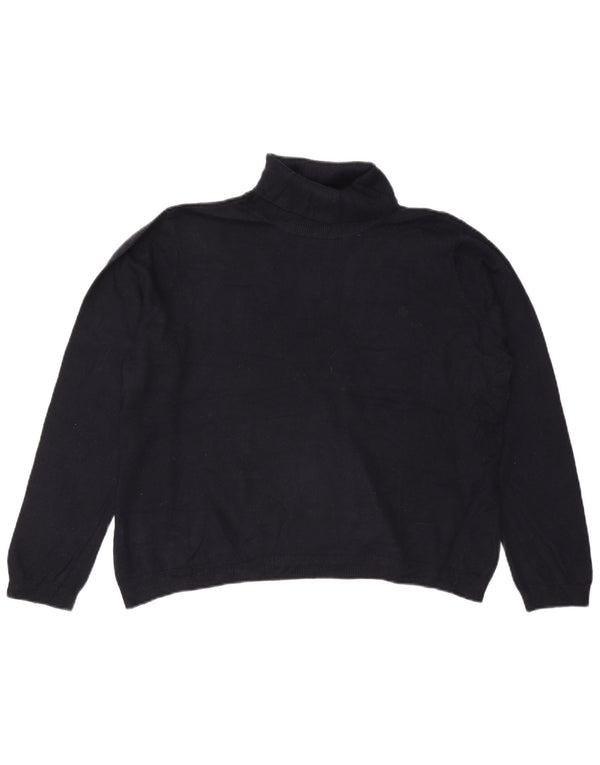 RALPH LAUREN Γυναικείο πουλόβερ με ρολό λαιμόκοψη UK 20 2XL Navy Blue Silk