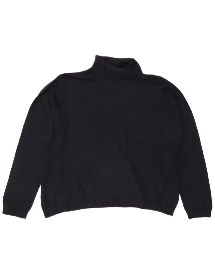 RALPH LAUREN Γυναικείο πουλόβερ με ρολό λαιμόκοψη UK 20 2XL Navy Blue Silk