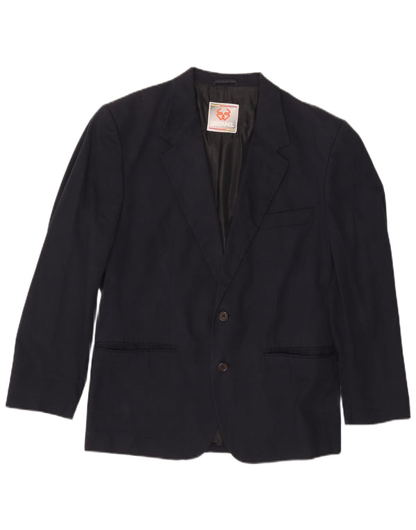 Stefanel Ανδρικό σακάκι με 2 κουμπιά UK 38 Medium Navy Blue Cotton