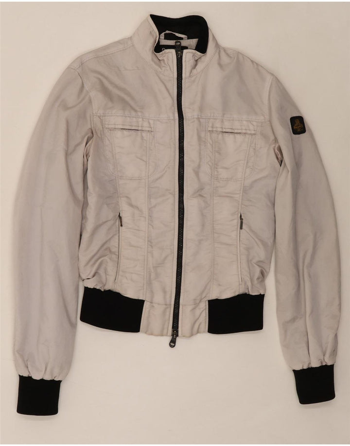 REFRIGIWEAR Womens Bomber Rain Jacket IT 44 Medium White Polyamide Vintage Refrigiwear and Second-Hand Refrigiwear from Messina Hembry 