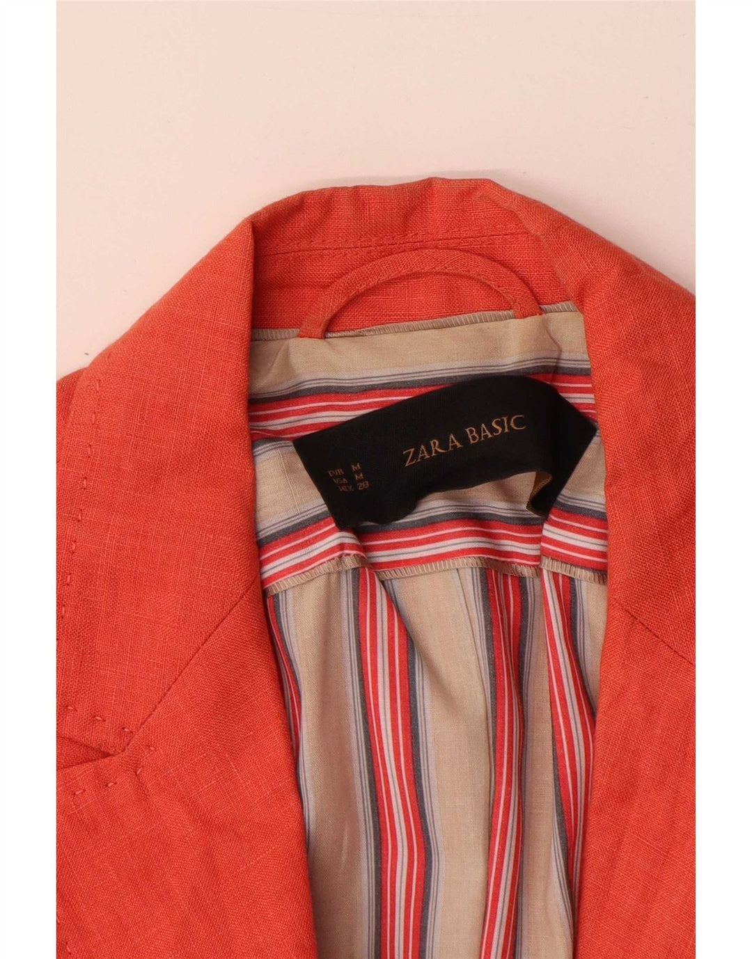 Zara Γυναικείο Μπουφάν 1 Κουμπί Blazer UK 12 Medium Orange