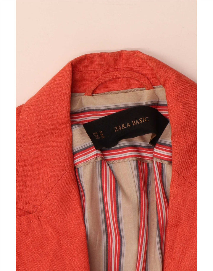 Zara Γυναικείο Μπουφάν 1 Κουμπί Blazer UK 12 Medium Orange