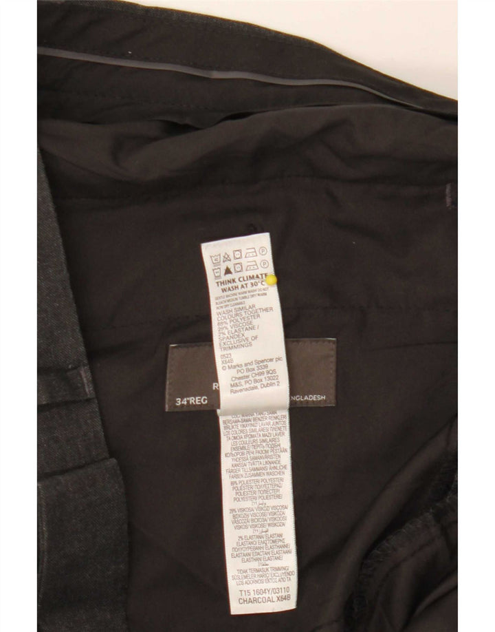 Ανδρικό παντελόνι με κανονική εφαρμογή Marks & Spencer W34 L31 Grey Polyester