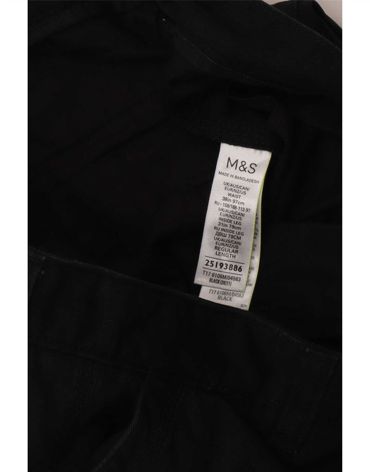 Marks & Spencer Ανδρικό ίσιο παντελόνι Cargo W38 L31 Μαύρο βαμβακερό