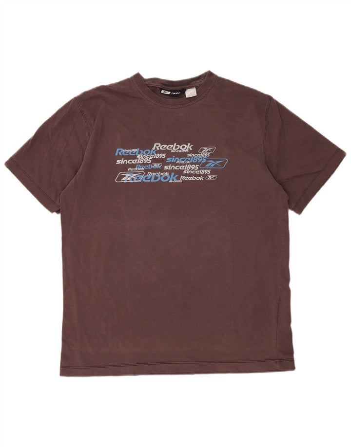 Ανδρικό γραφικό μπλουζάκι Reebok Top μεγάλο καφέ βαμβακερό