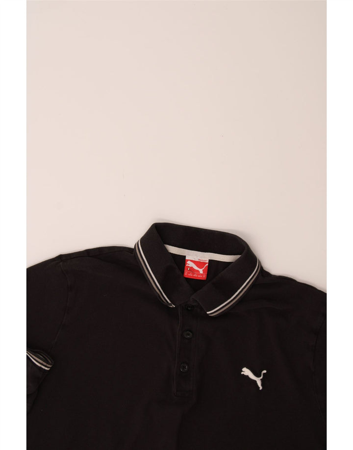PUMA Mens Polo Shirt Medium Black Cotton Vintage Puma and Second-Hand Puma from Messina Hembry 