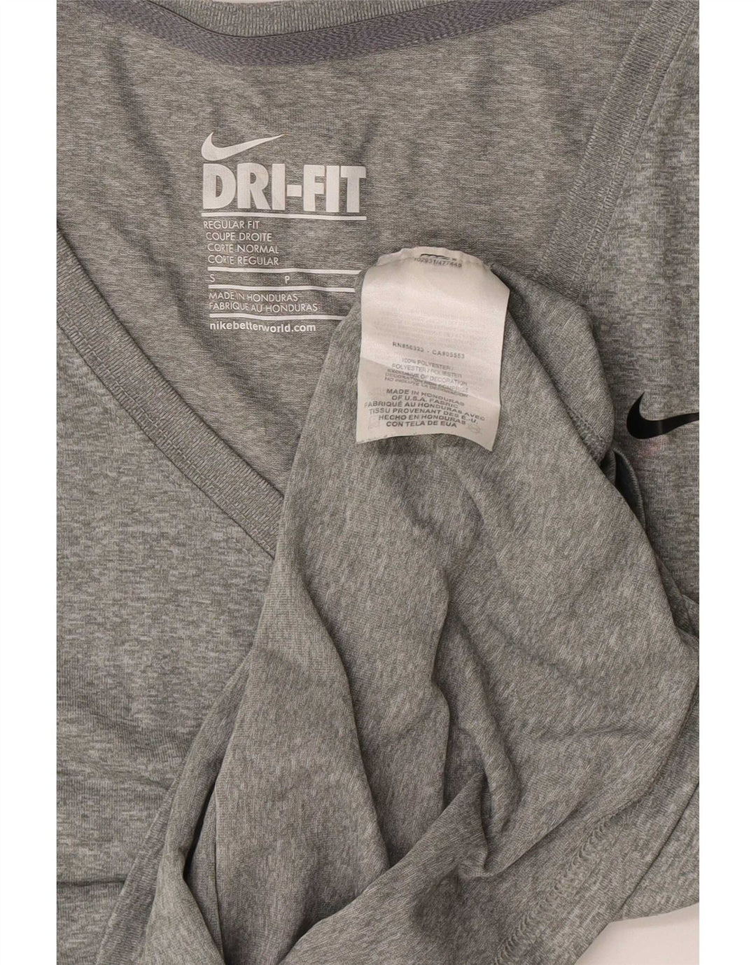 Γυναικείο T-Shirt Nike τοπ UK 10 Small Grey Flecked Polyester