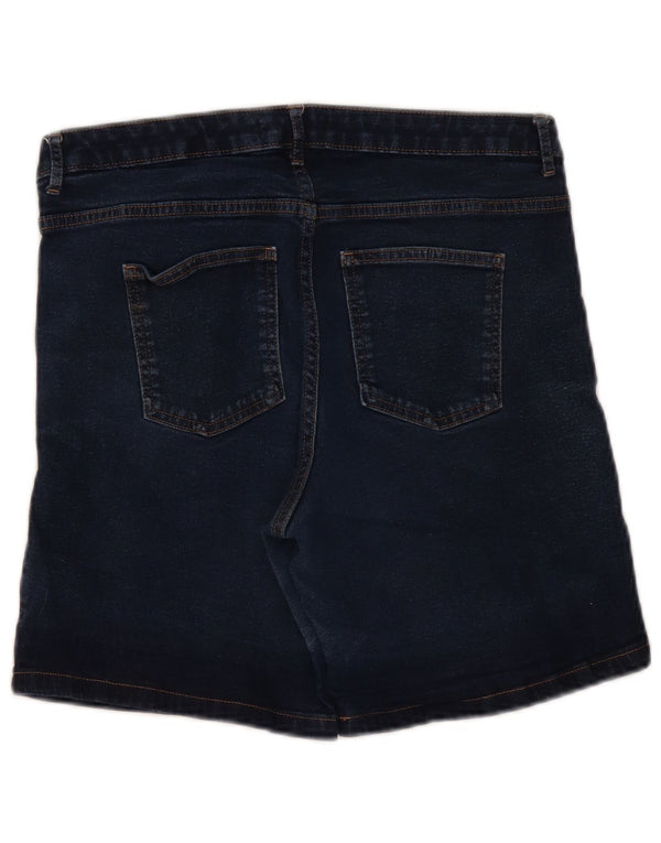 Marks & Spencer Γυναικείο τζιν σορτς UK 14 μεγάλο W34 Navy Blue βαμβακερό
