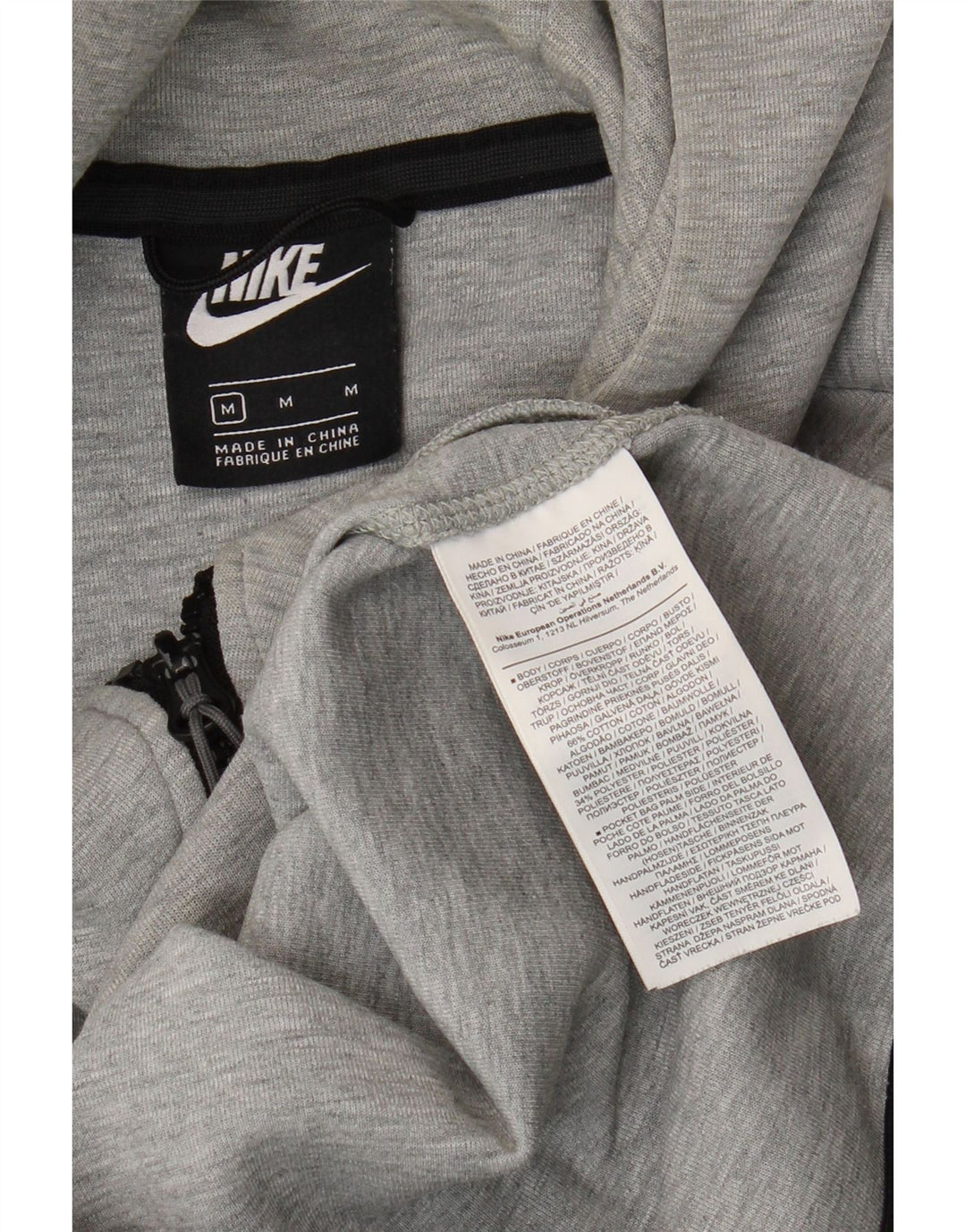 Ανδρικό πουλόβερ Nike με φερμουάρ, μεσαίο βαμβακερό γκρι