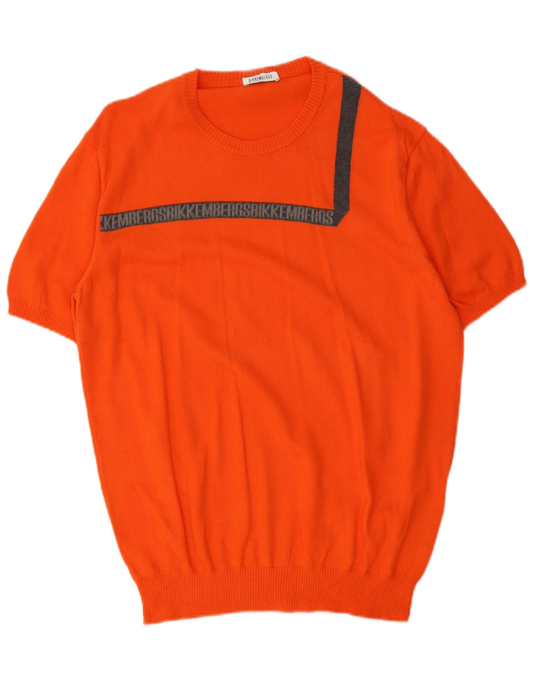 Ανδρικό πουλόβερ Bikkembergs Graphic Crew Neck Jumper μεγάλο πορτοκαλί βαμβακερό