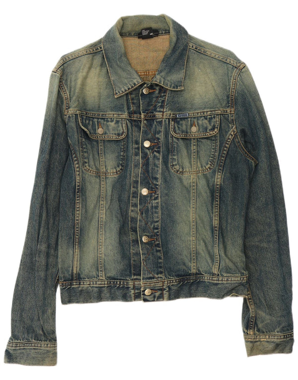 Ανδρικό τζιν μπουφάν DIESEL UK 40 μεγάλο μπλε βαμβακερό