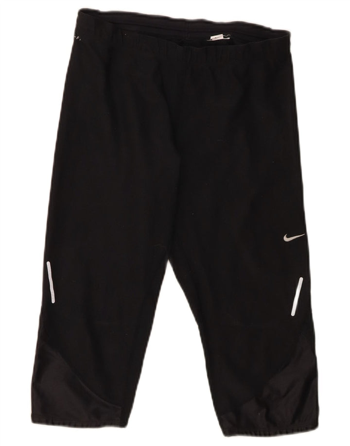 NIKE Womens Dri Fit Bermuda Sport Shorts UK 12 Medium  Black