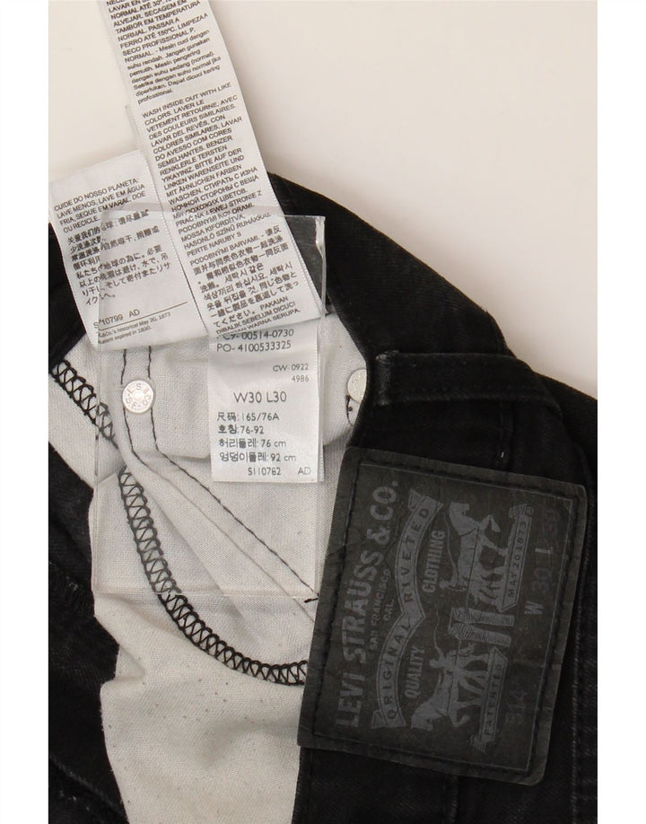 Levi's Mens 514 Straight Jeans W30 L30 Μαύρο Βαμβακερό