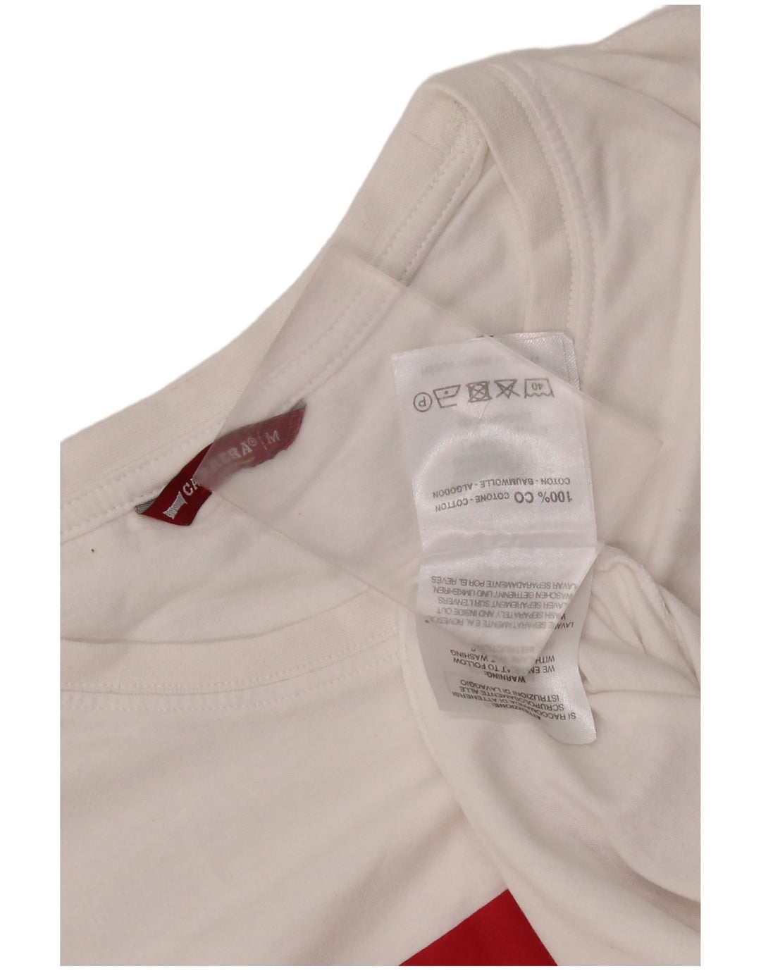 Ανδρικό γραφικό T-Shirt Carrera Top από μεσαίο λευκό βαμβακερό