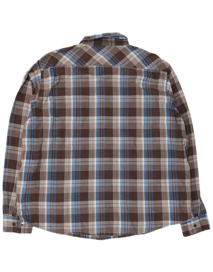 Ανδρικό πουκάμισο Wrangler 3XL Καφέ βαμβακερό καρό