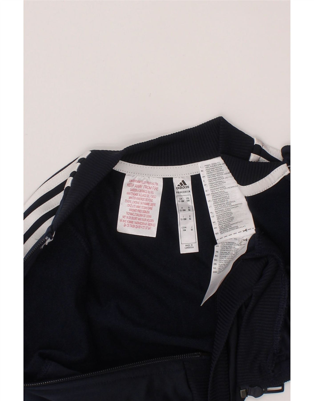 Μπουφάν ADIDAS Baby Boys αθλητική φόρμα 12-18 μηνών Navy Blue Polyester