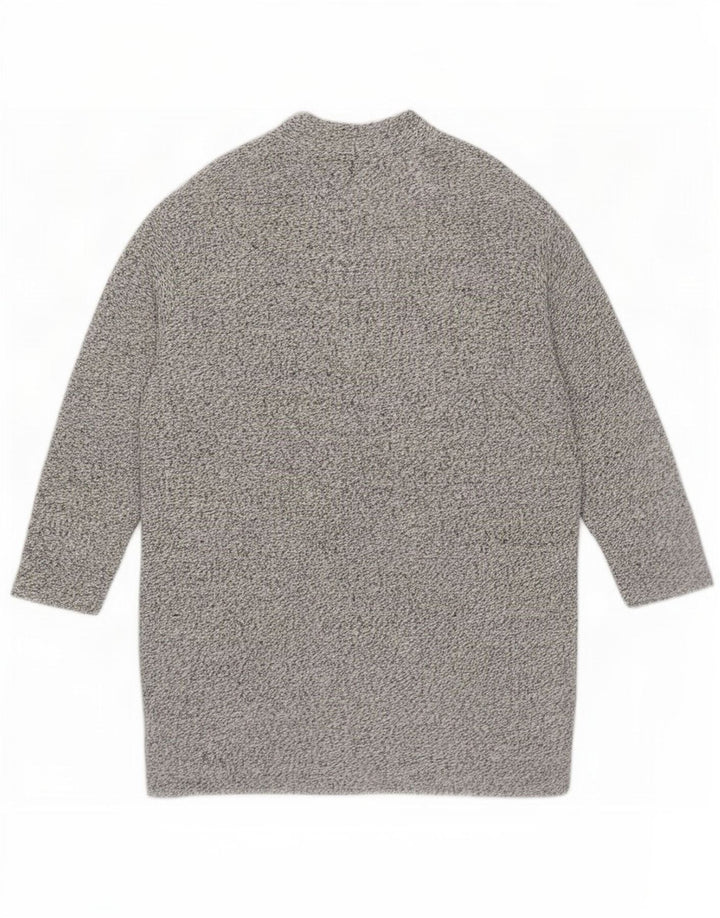 Zara Γυναικείο ανοιχτό πουλόβερ ζακέτα UK 16 Large Grey Polyester