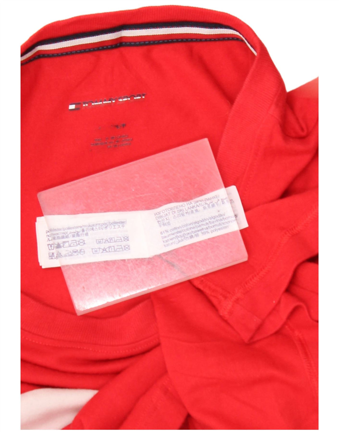 Ανδρικό γραφικό μπλουζάκι TOMMY HILFIGER Τοπ μεσαίου κόκκινου χρώματος βαμβακερό