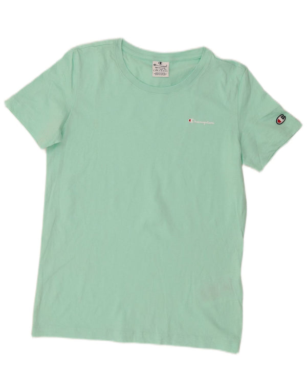 Champion Γυναικείο T-Shirt Top UK 12 Medium Turquoise Cotton