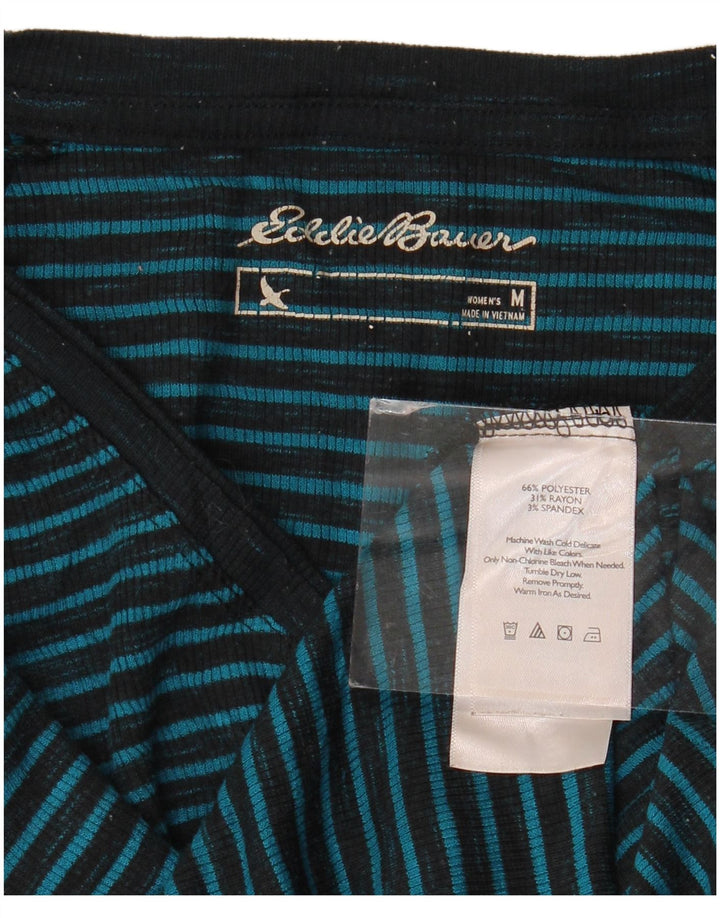 EDDIE BAUER Γυναικείο τοπ μακρυμάνικο UK 14 μεσαίο μπλε ριγέ πολυεστέρας