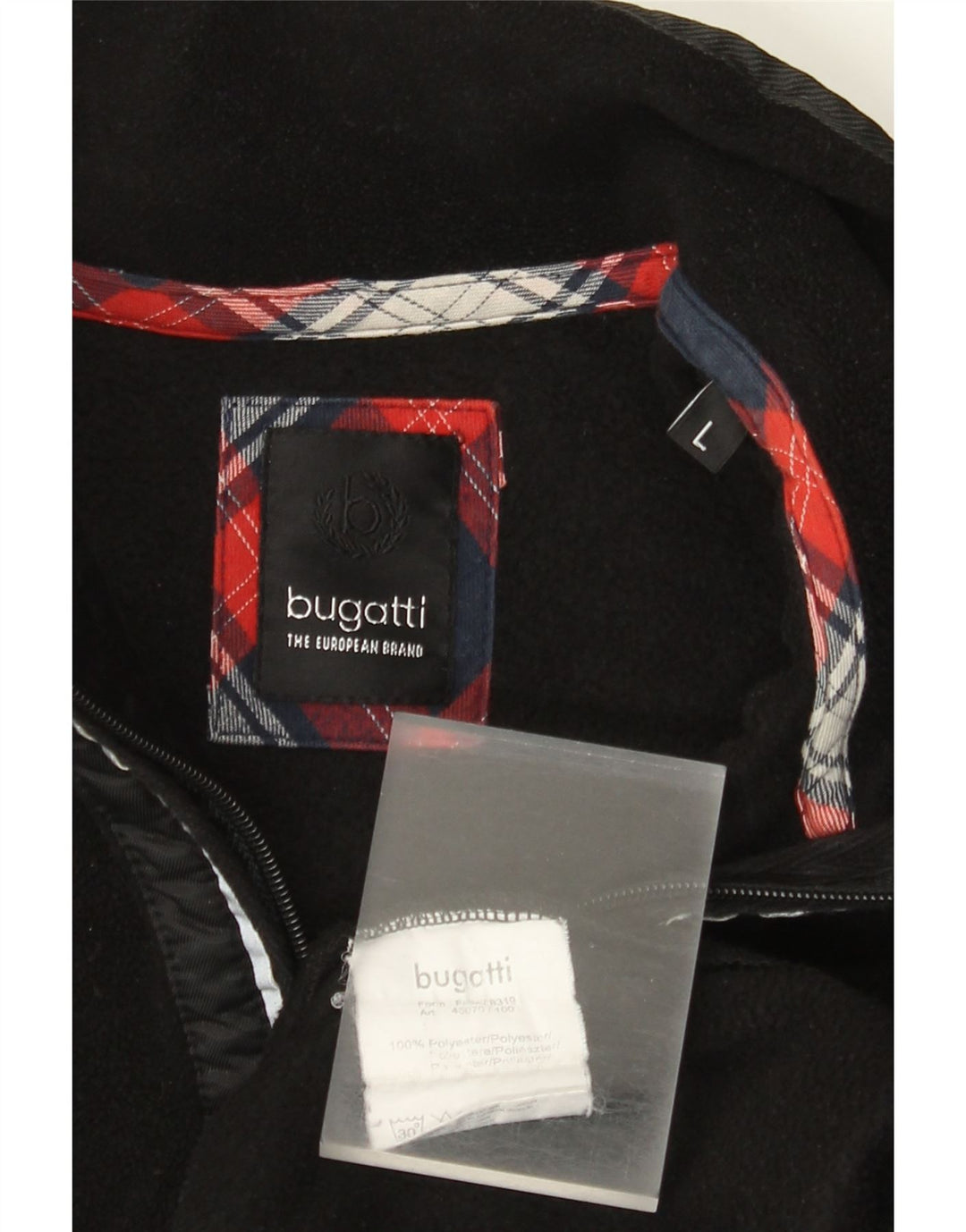 Bugatti Ανδρικό φερμουάρ Fleece Jumper Μαύρο Πολυεστέρας