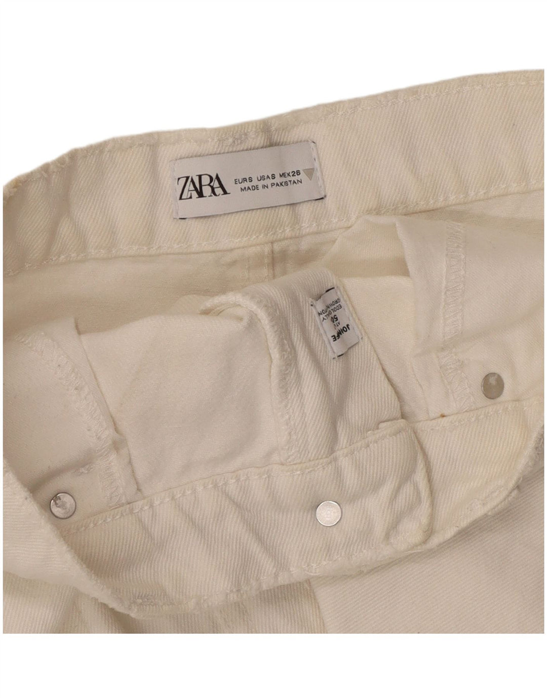 Zara Γυναικεία Τζιν Φούστα Μικρή W28 Λευκή Βαμβακερή