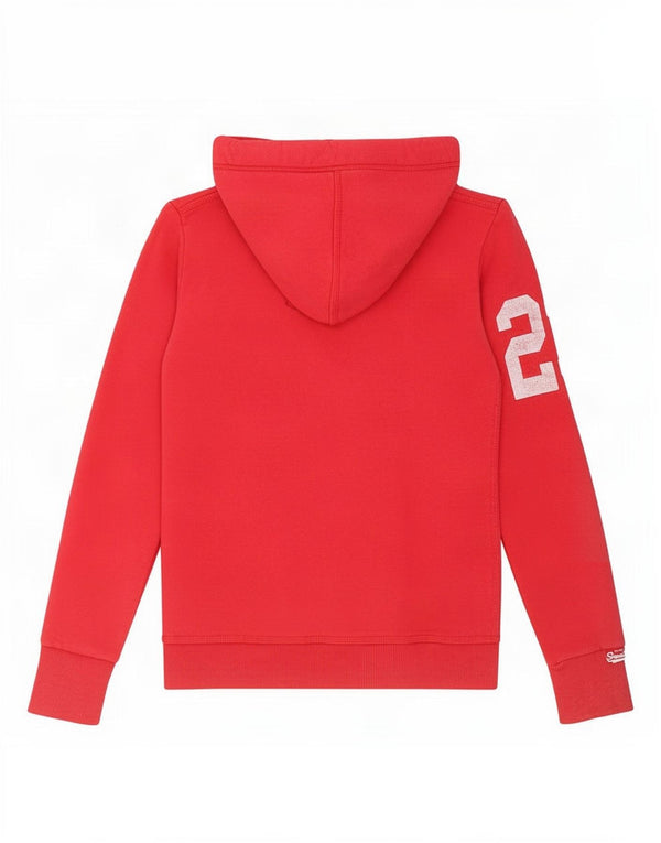 Superdry Γυναικείο Γραφικό Hoodie Jumper UK 6 XS Red Cotton