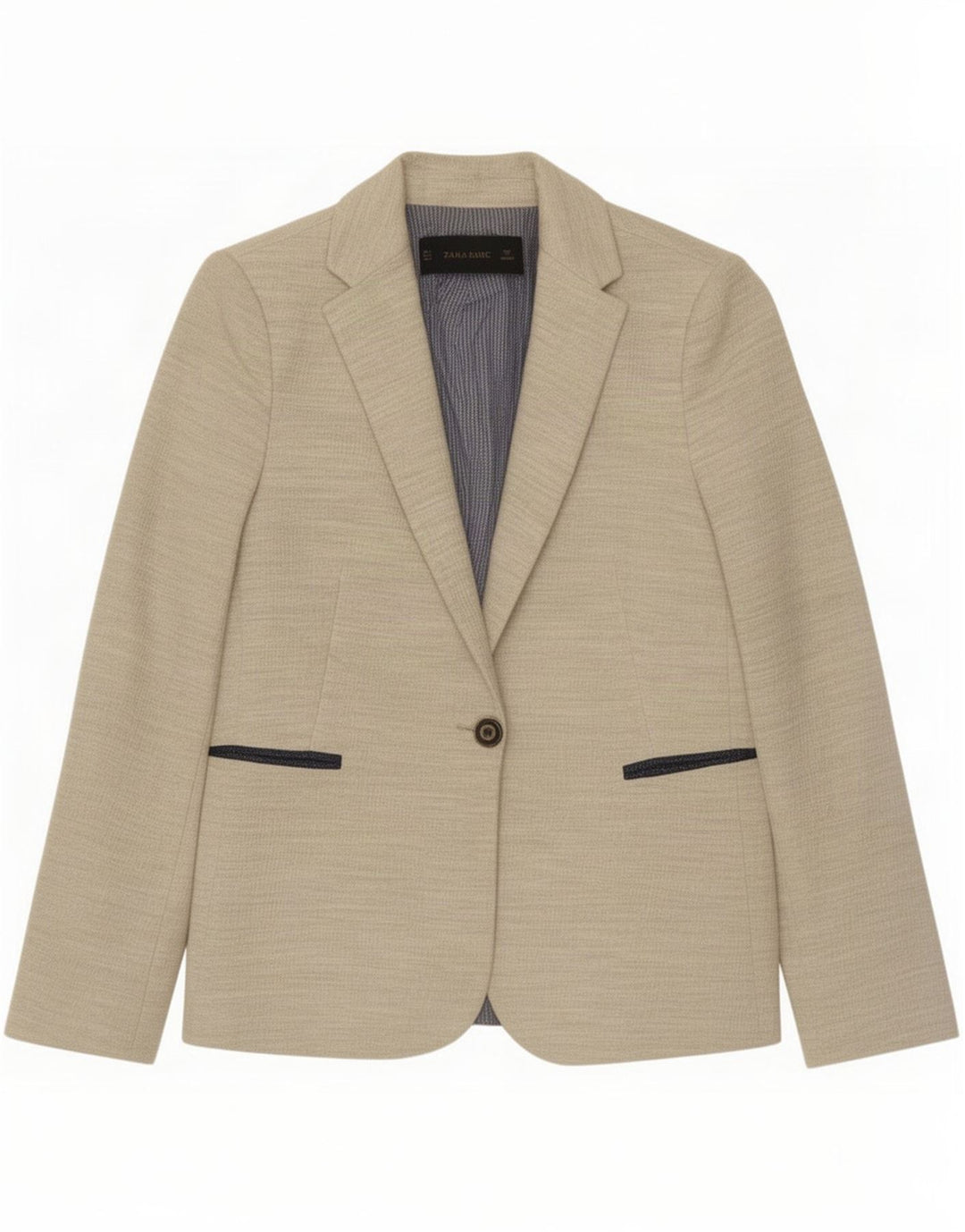 Zara Γυναικείο Μπουφάν 1 Κουμπί Blazer UK 10 Small Beige
