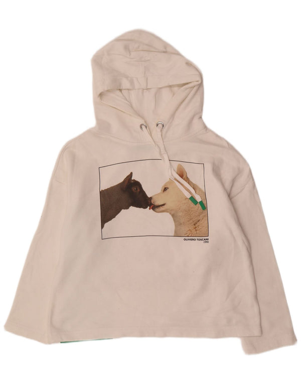 Γυναικείο γυναικείο κουκούλα με κουκούλα BENETTON 14 Medium Off White