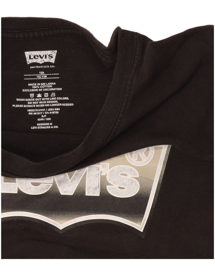 Γραφικό T-Shirt Levi's Boys Top 11-12 ετών Μαύρο βαμβακερό