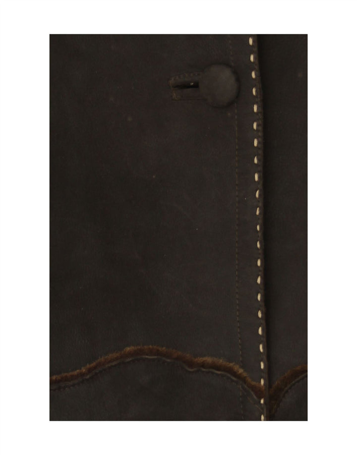 VINTAGE Γυναικείο Suede Πανωφόρι UK 16 Large Brown