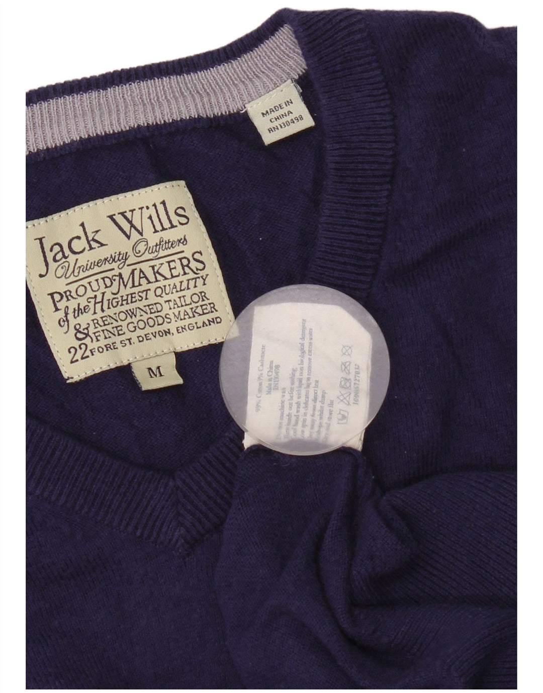 Jack Wills Ανδρικό πουλόβερ με λαιμόκοψη με λαιμόκοψη μεσαίο βαμβακερό