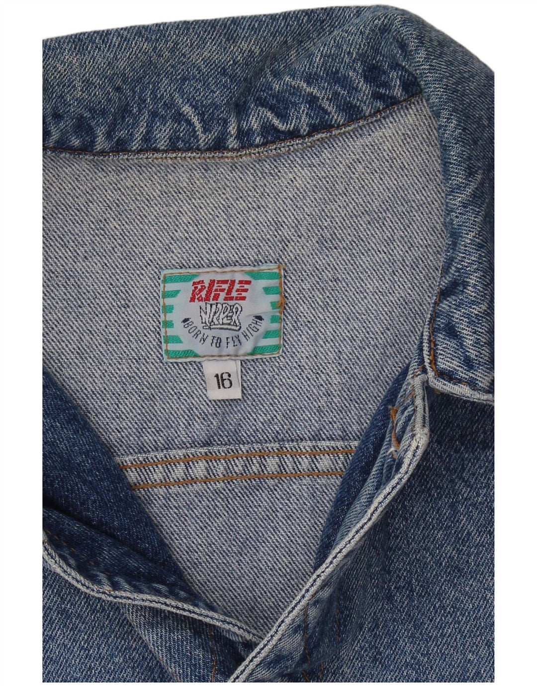 RIFLE Boys Denim Jacket 15-16 Years Blue Cotton
