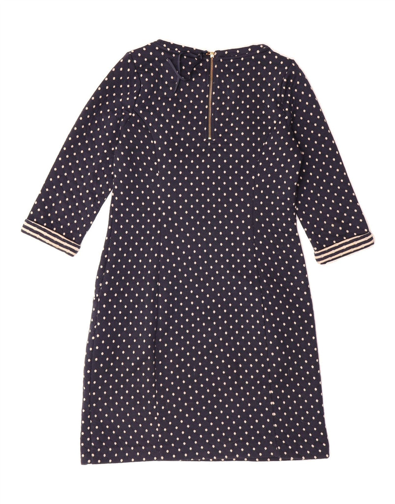 BODEN Womens 3/4 Sleeve A-Line Dress UK 12 Medium Navy Blue Polka Dot Vintage Boden and Second-Hand Boden from Messina Hembry 