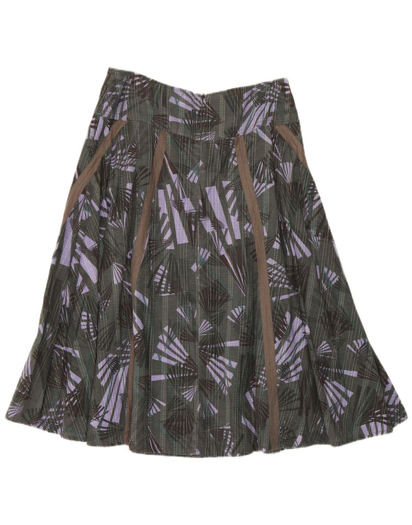 Fat Face Γυναικεία φούστα A-Line UK 12 Medium W32 Green Geometric Cotton
