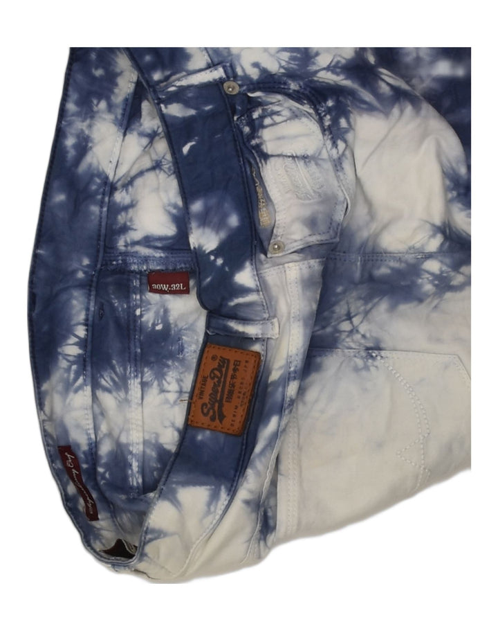 SUPERDRY Womens Slim Jeans W30 L25 White Tie Dye Cotton | Vintage Superdry | Thrift | Second-Hand Superdry | Used Clothing | Messina Hembry 