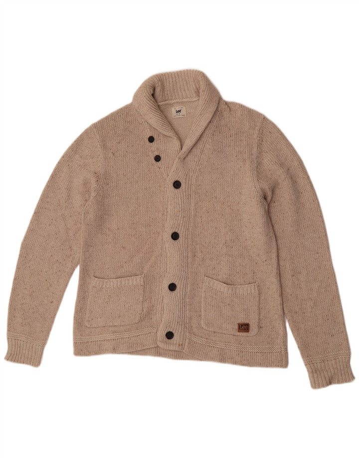 Ανδρικό πουλόβερ Lee Cardigan, Βαμβακερό μεσαίο μπεζ