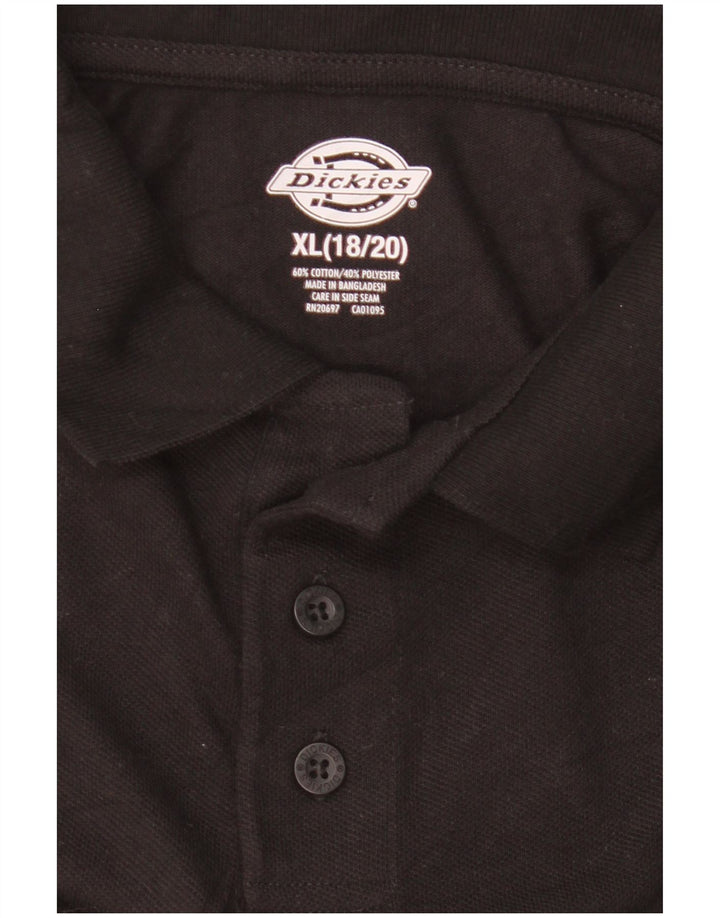 Dickies Boys Polo Shirt Μέγεθος 18/20 XL Μαύρο βαμβακερό