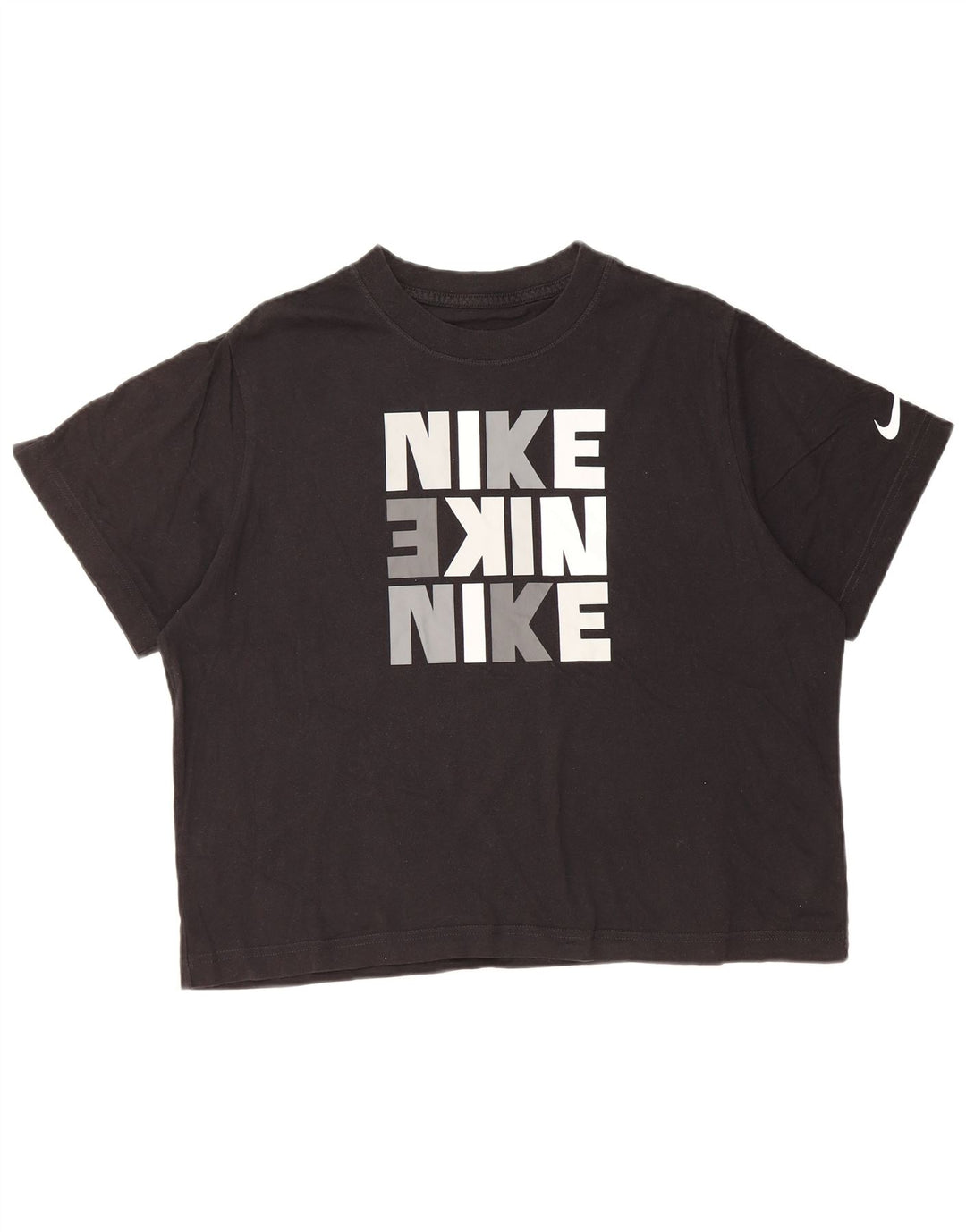 Γραφικό T-shirt NIKE Girls Loose Fit Crop 13-14 ετών XL μαύρο