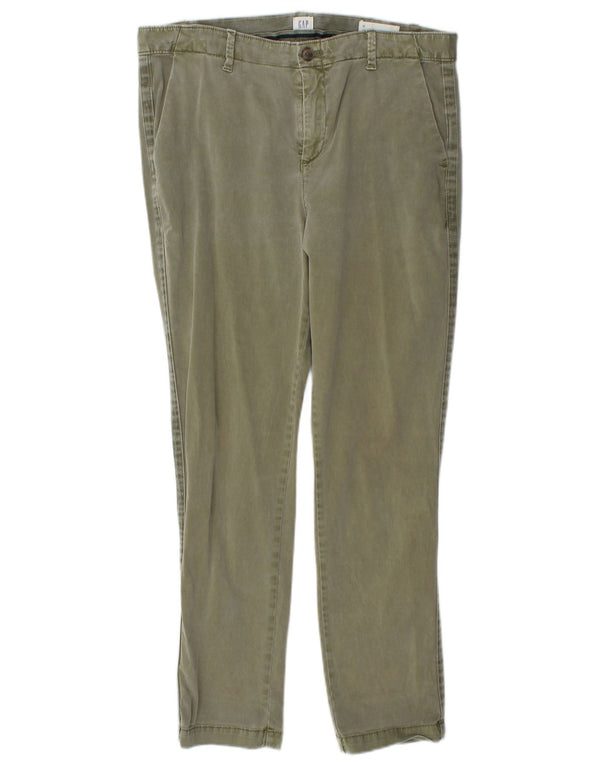 Gap Womens Girlfriend Slim Fit Chino Παντελόνι US 10 Large W34 L29 Green