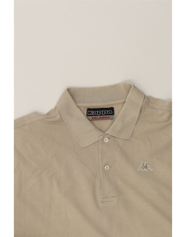 KAPPA Mens Polo Shirt 2XL Beige Cotton Vintage Kappa and Second-Hand Kappa from Messina Hembry 