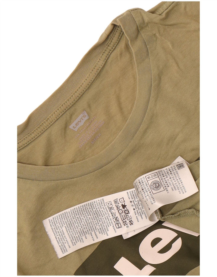 Ανδρικό γραφικό T-Shirt Levi's Top Μικρό Χακί Βαμβακερό